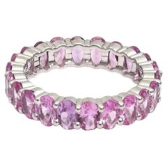 4.12ct Pink Sapphire 14K White Gold Eternity Ring