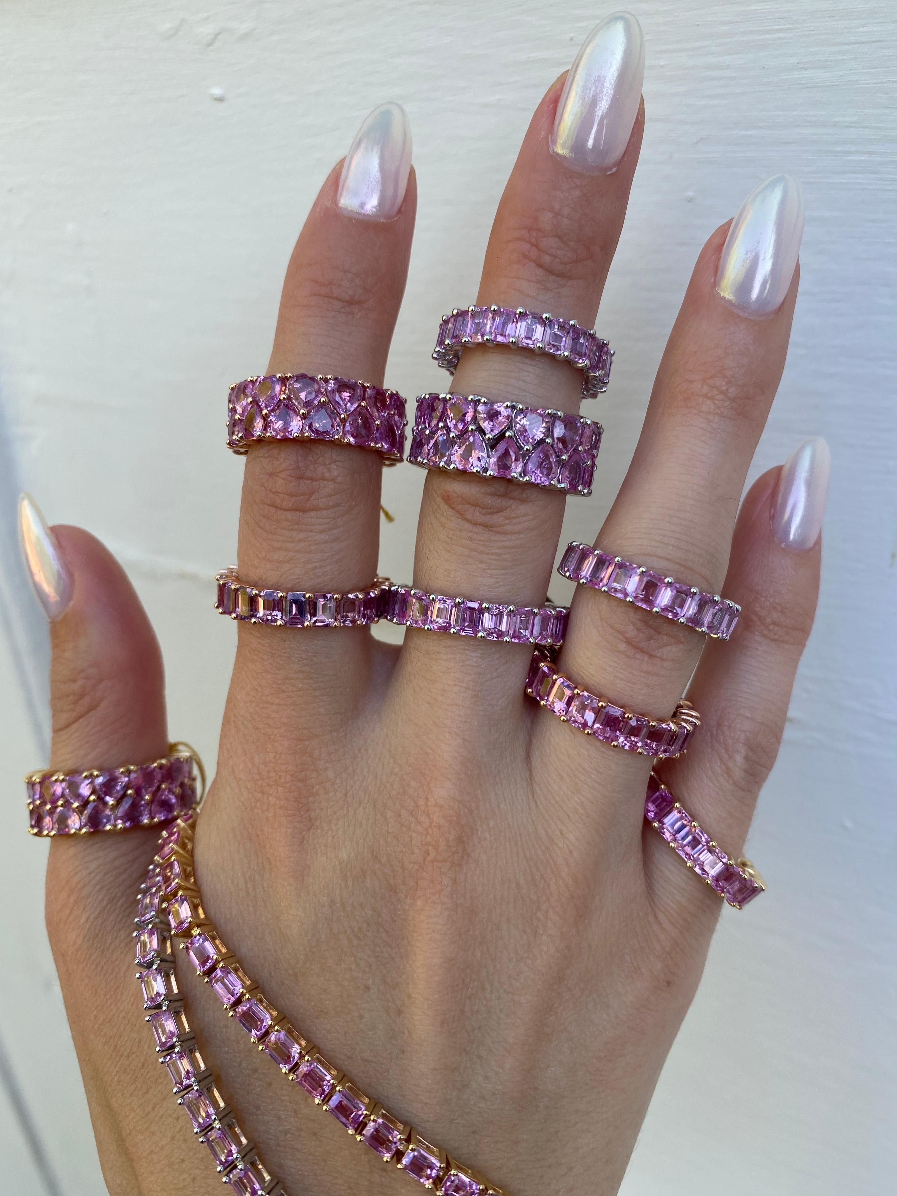 Women's Pink Sapphire Eternity Band For Sale