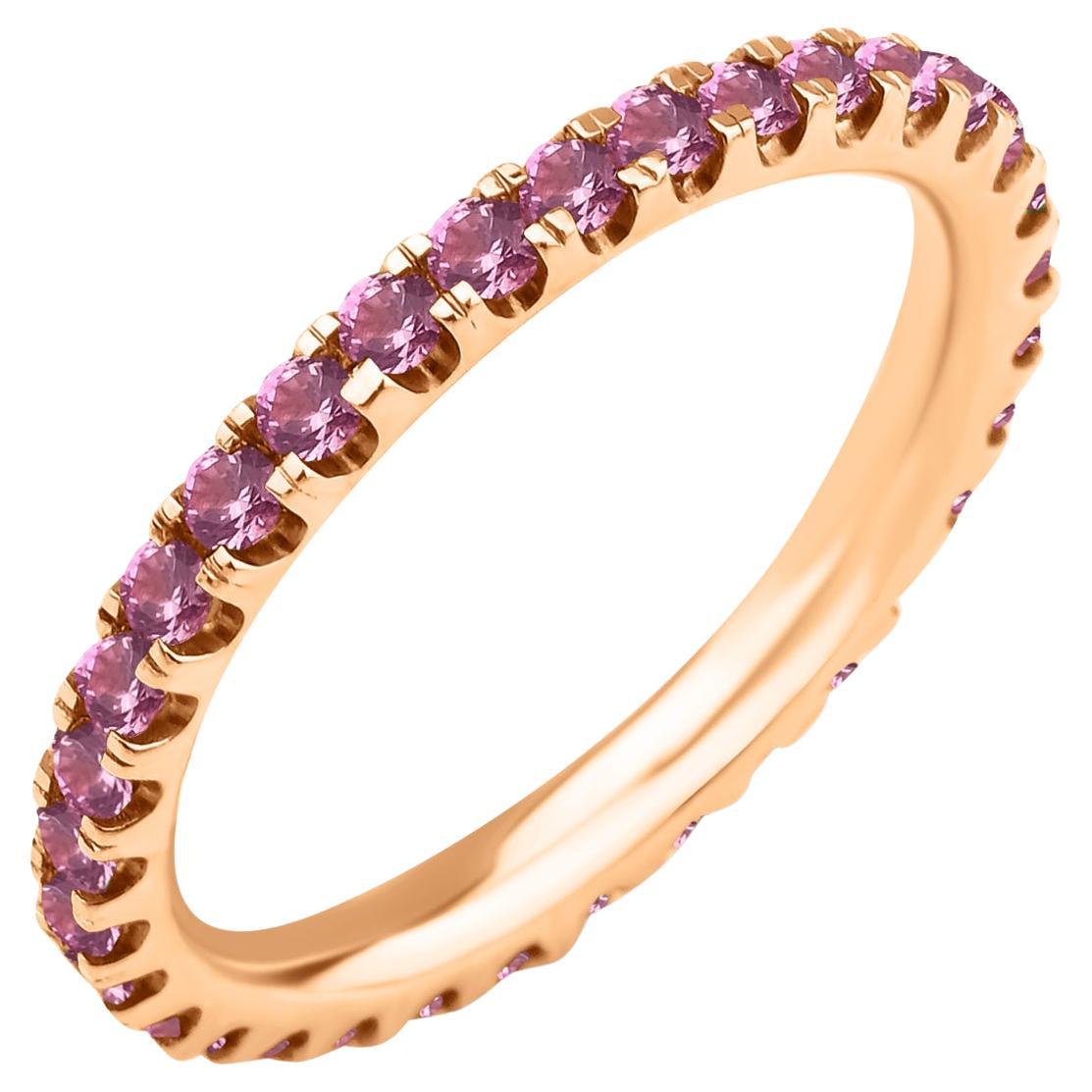 Pink Sapphire Eternity Band