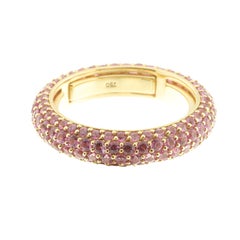 21st Century 18 Karat Yellow Gold and Pink Sapphire Eternity Ring