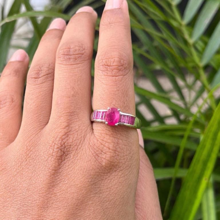 For Sale:  Pink Sapphire Everyday Ring in Sterling Silver for Her 2
