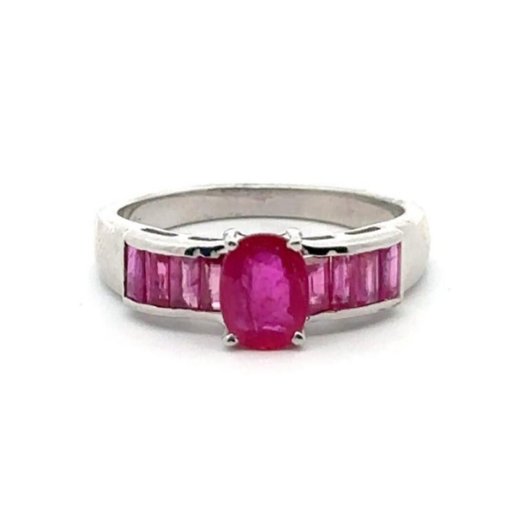 For Sale:  Pink Sapphire Everyday Ring in Sterling Silver for Her 7
