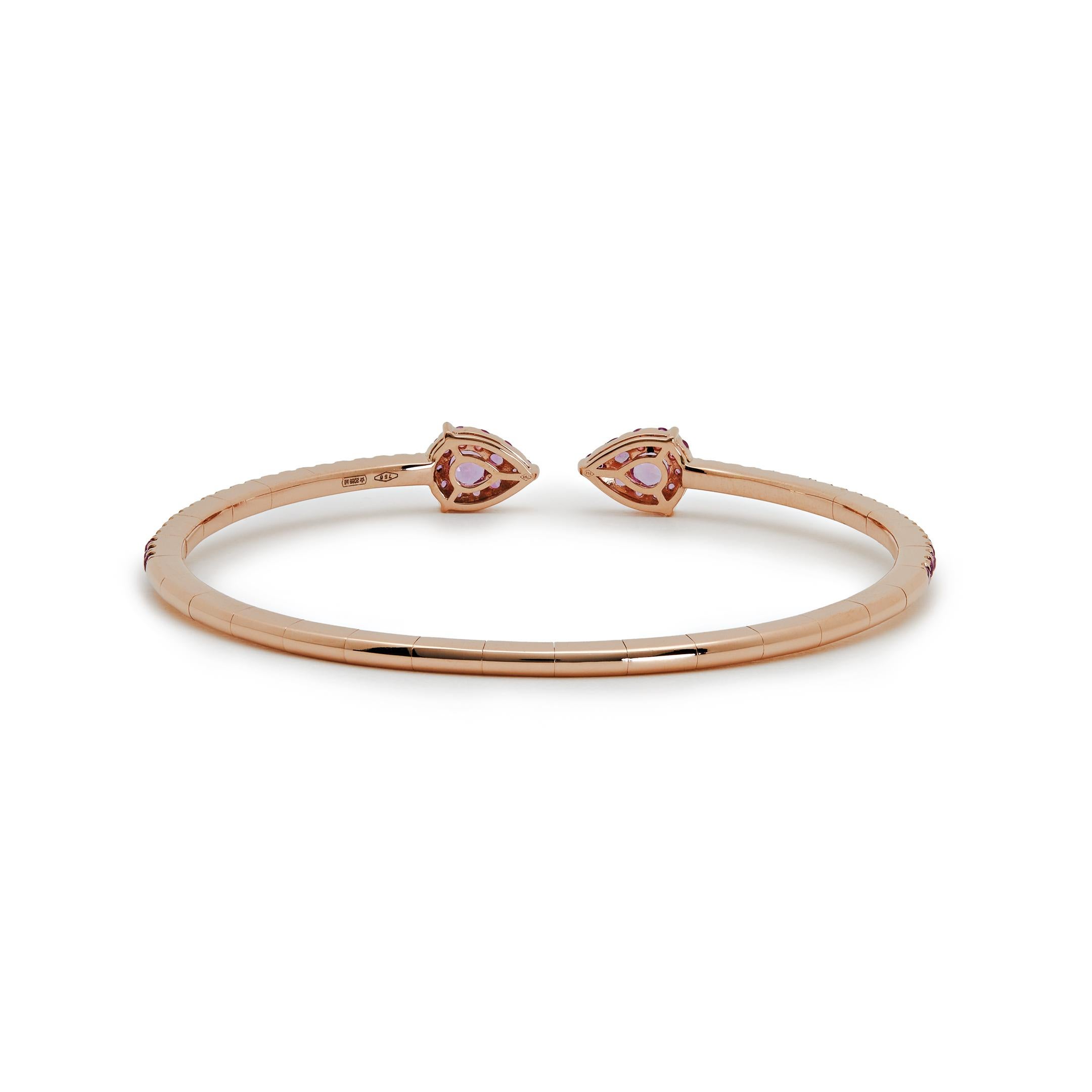 Bracelet souple en saphir rose Unisexe en vente