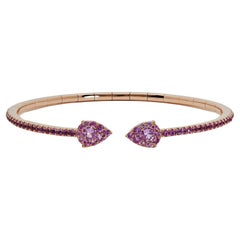 Bracelet souple en saphir rose