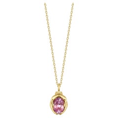 Pink Sapphire ”Gift Of Love” 0.90ct Solid Gold Necklace