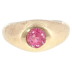 Bague gitane en or jaune 14K avec saphir rose~1.42ct