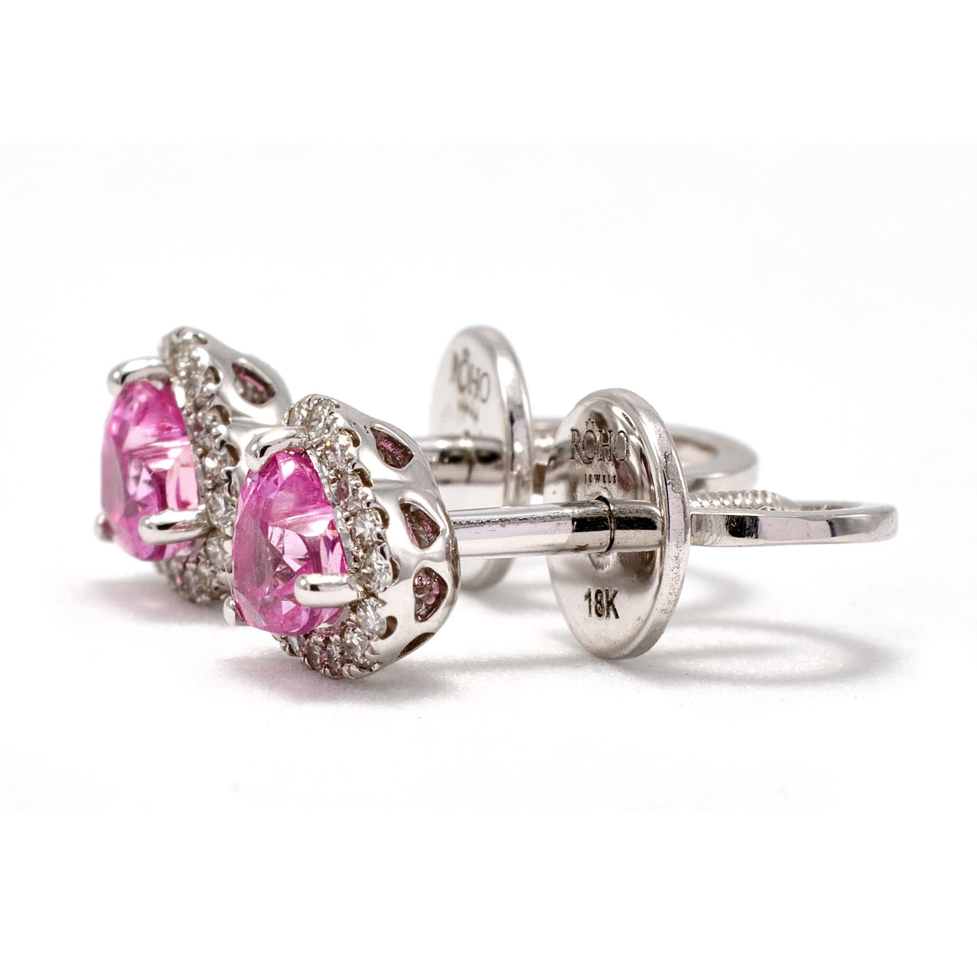 natural pink sapphire earrings