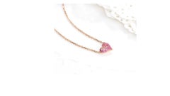 Pink Sapphire Heart Shape Necklace 18K Rose Gold