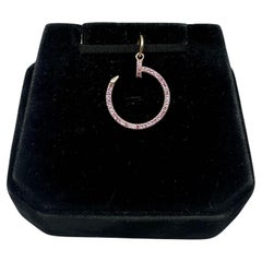 Pink Sapphire Hook Style Pendant in 14kt Yellow Gold – 0.35ctw, New