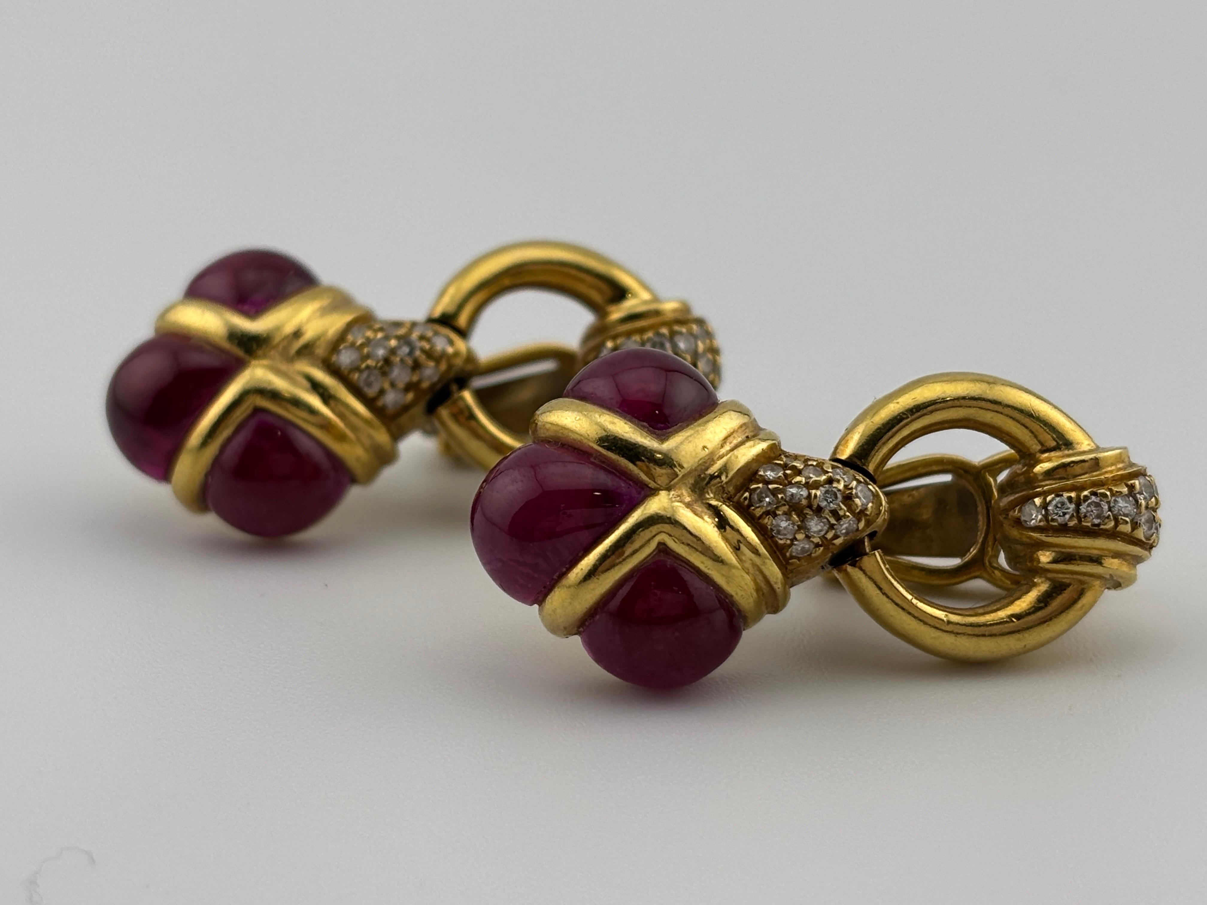 Orecchini con zaffiro rosa e diamante naturale in oro giallo 18k in vendita 8