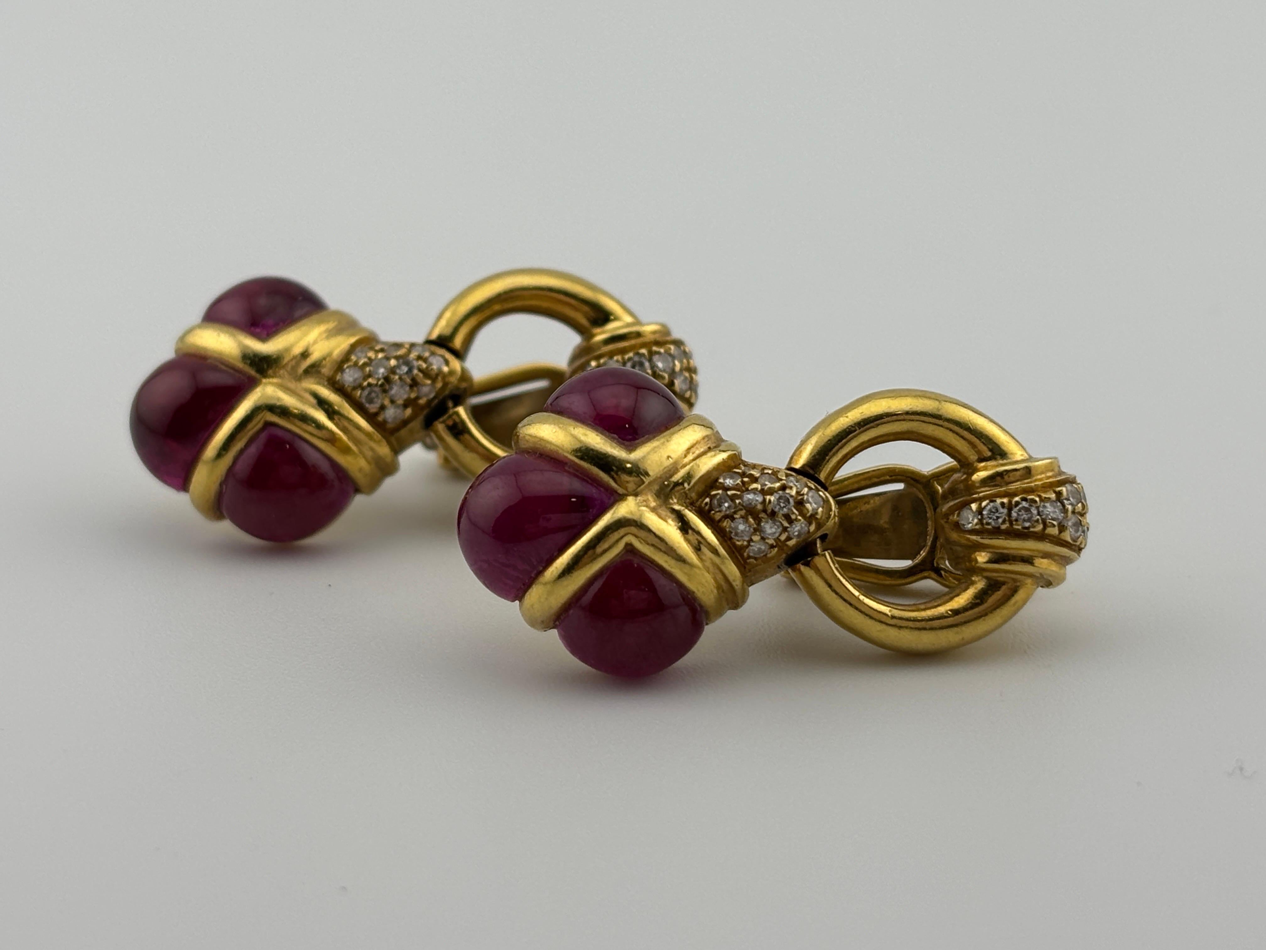 Orecchini con zaffiro rosa e diamante naturale in oro giallo 18k in vendita 10