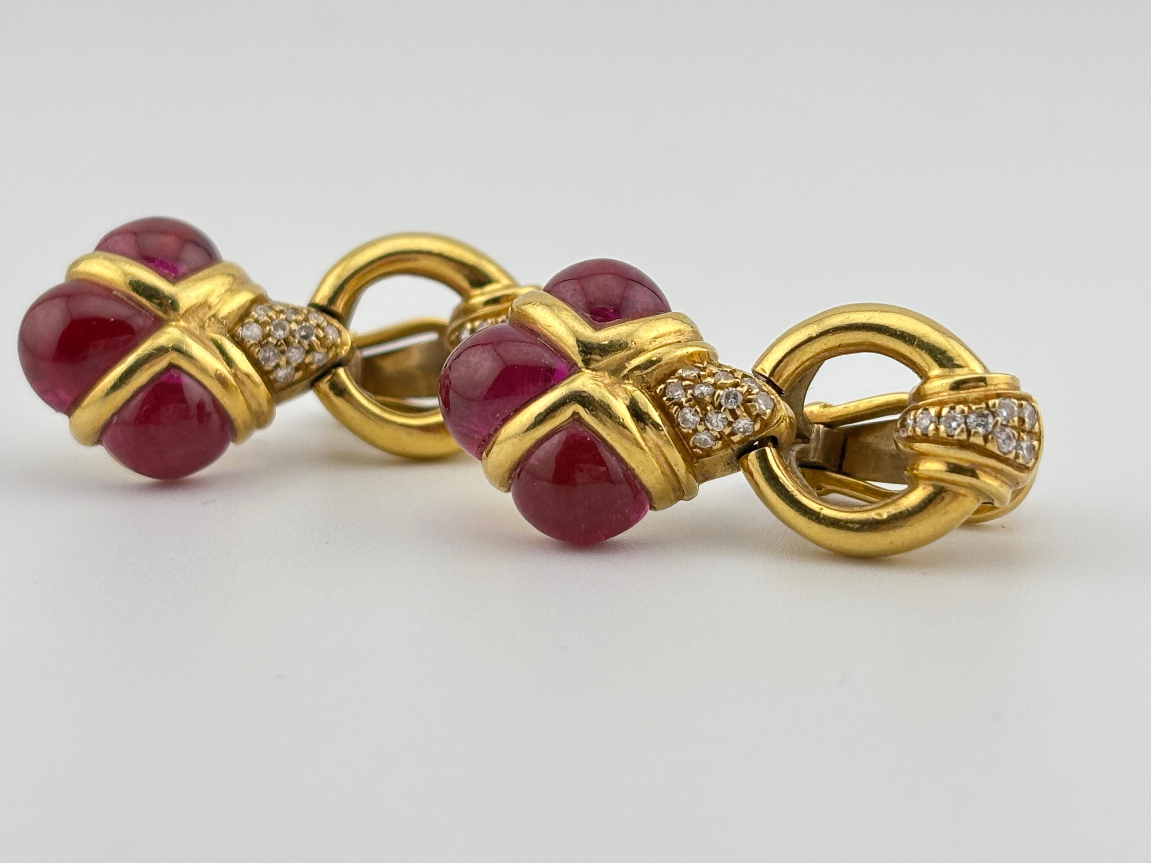 Orecchini con zaffiro rosa e diamante naturale in oro giallo 18k in vendita 11