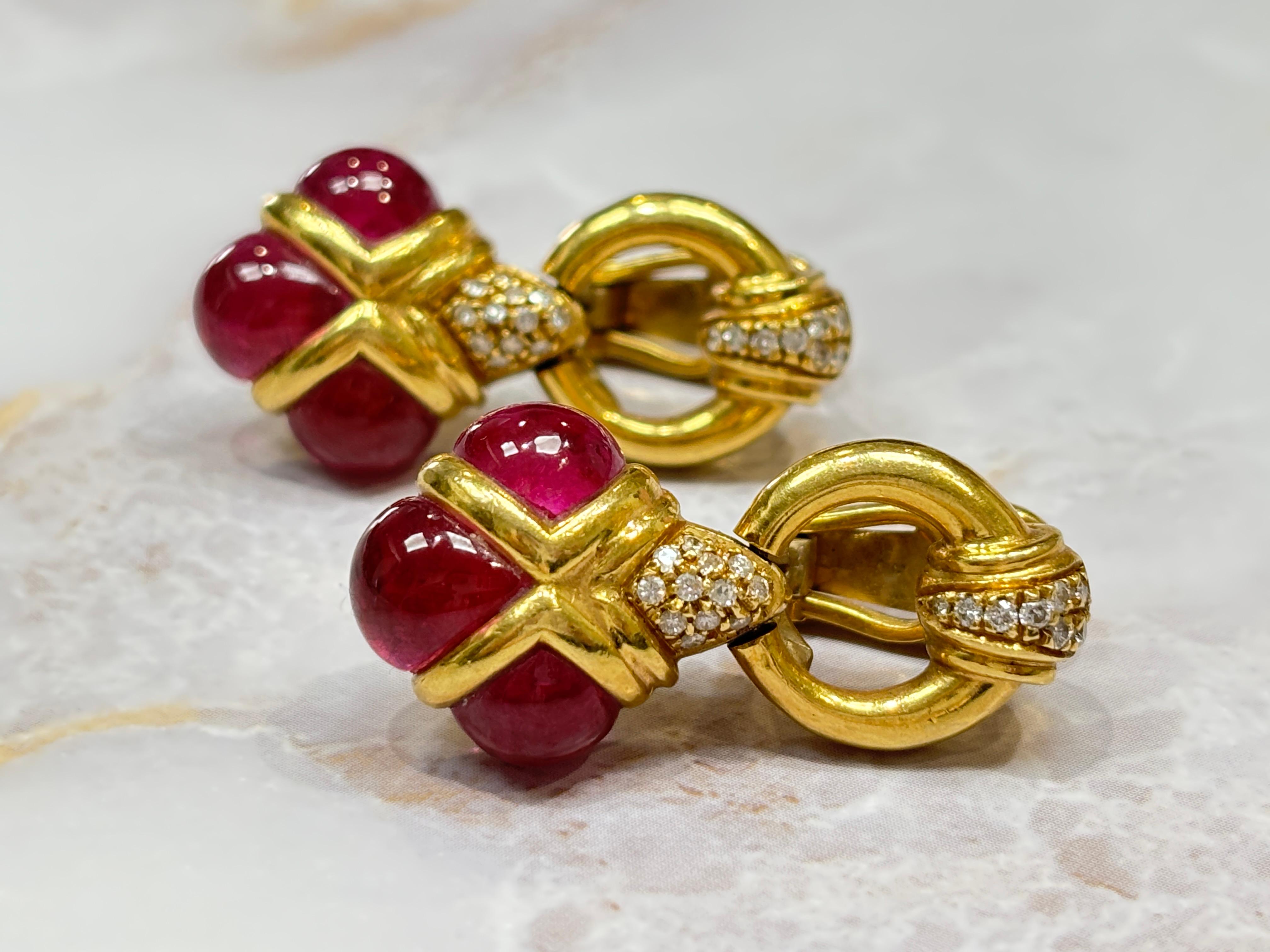 Orecchini con zaffiro rosa e diamante naturale in oro giallo 18k in vendita 14