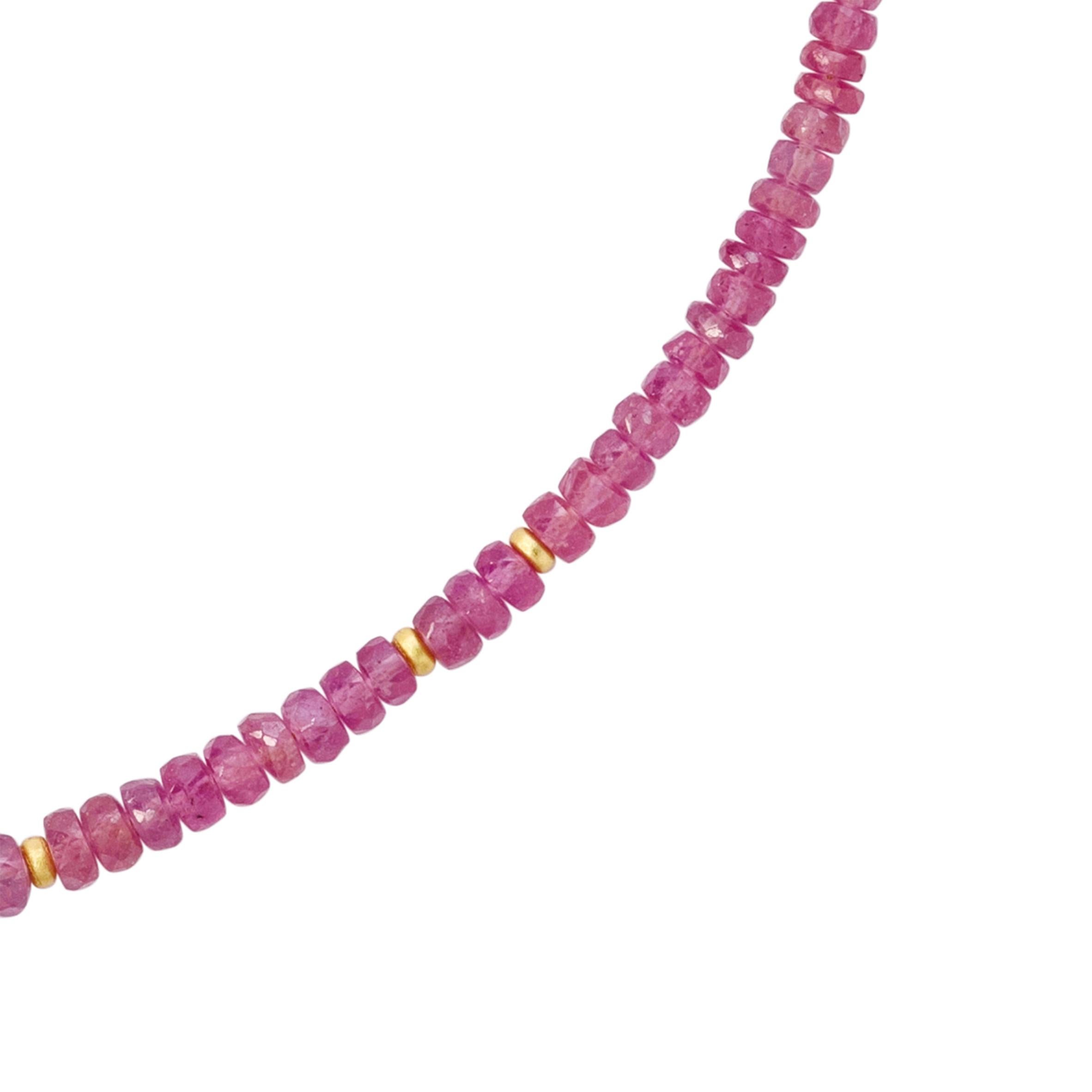 Pink Sapphire Necklace 14K Gold -by Bombyx House In New Condition For Sale In Westport, CT
