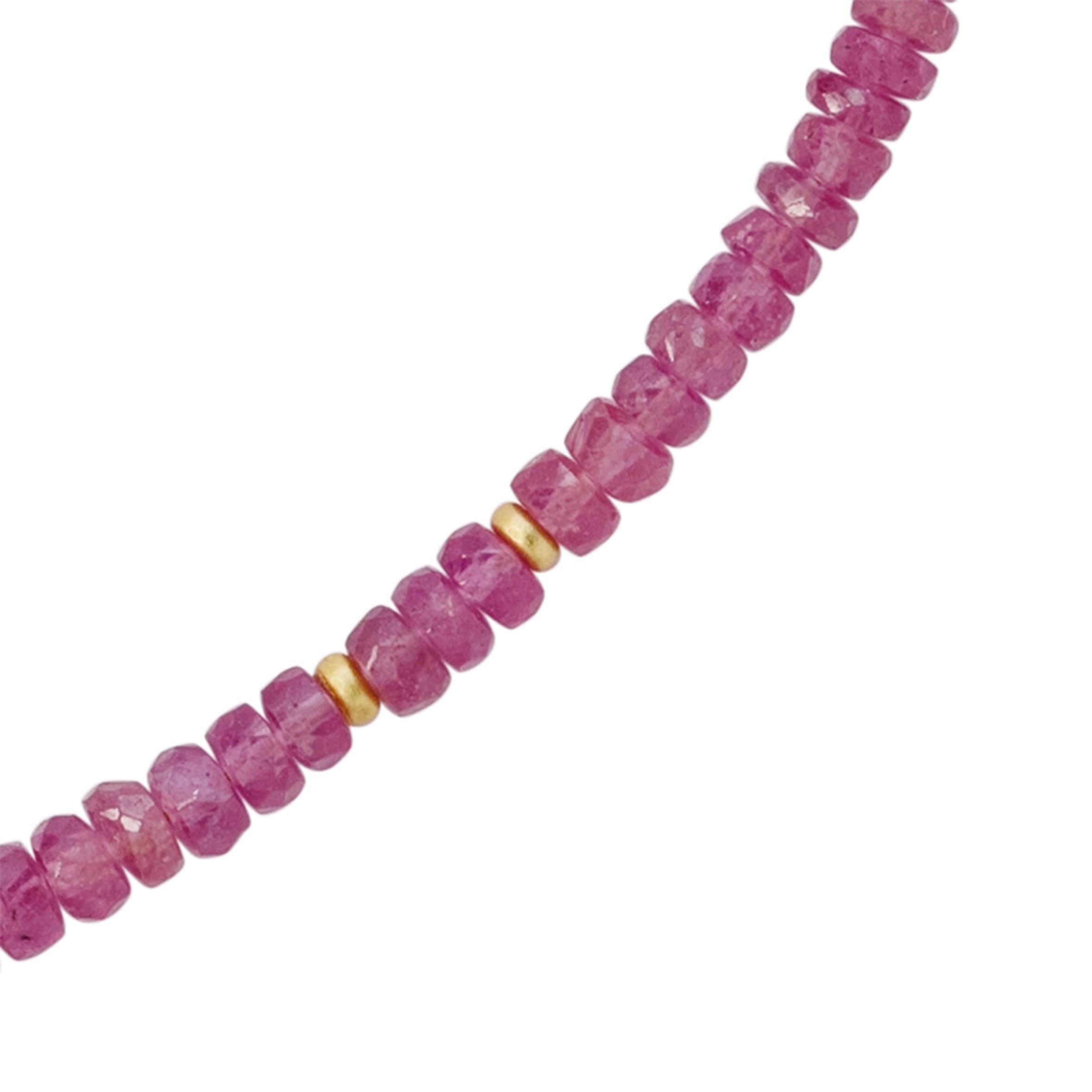 Donna Collana di zaffiri rosa in oro 14K - by Bombyx House in vendita