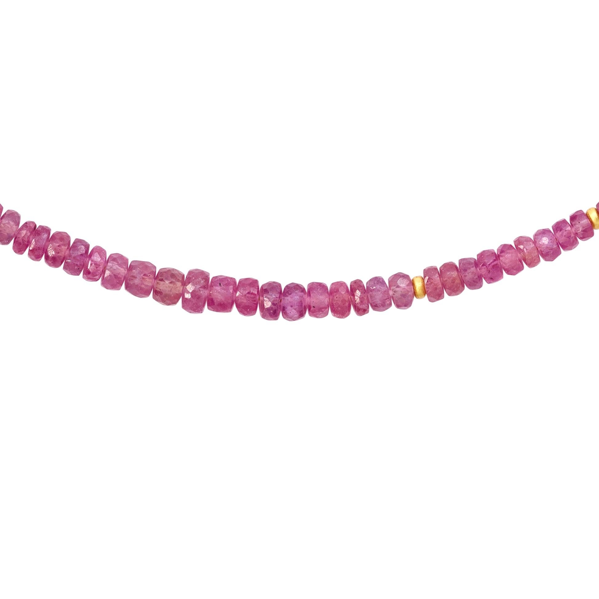 Collana di zaffiri rosa in oro 14K - by Bombyx House in vendita 1