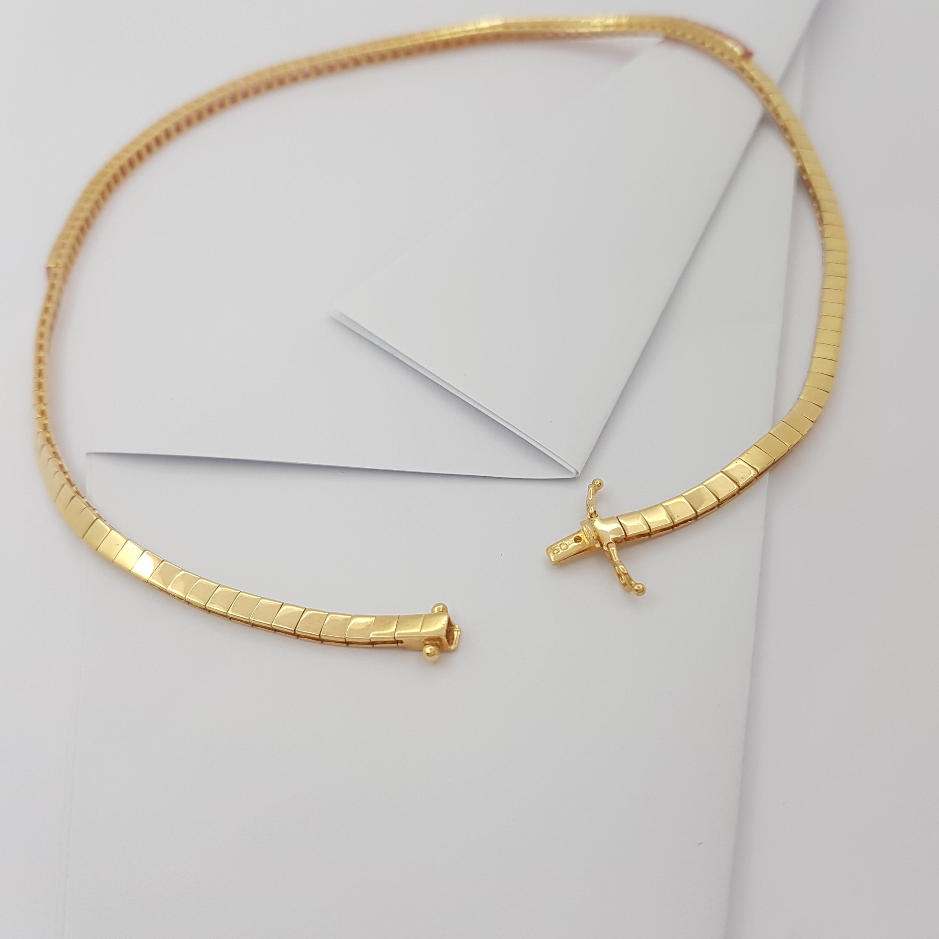 Halskette mit rosa Saphiren in 18 Karat Goldfassungen gefasst im Angebot 1