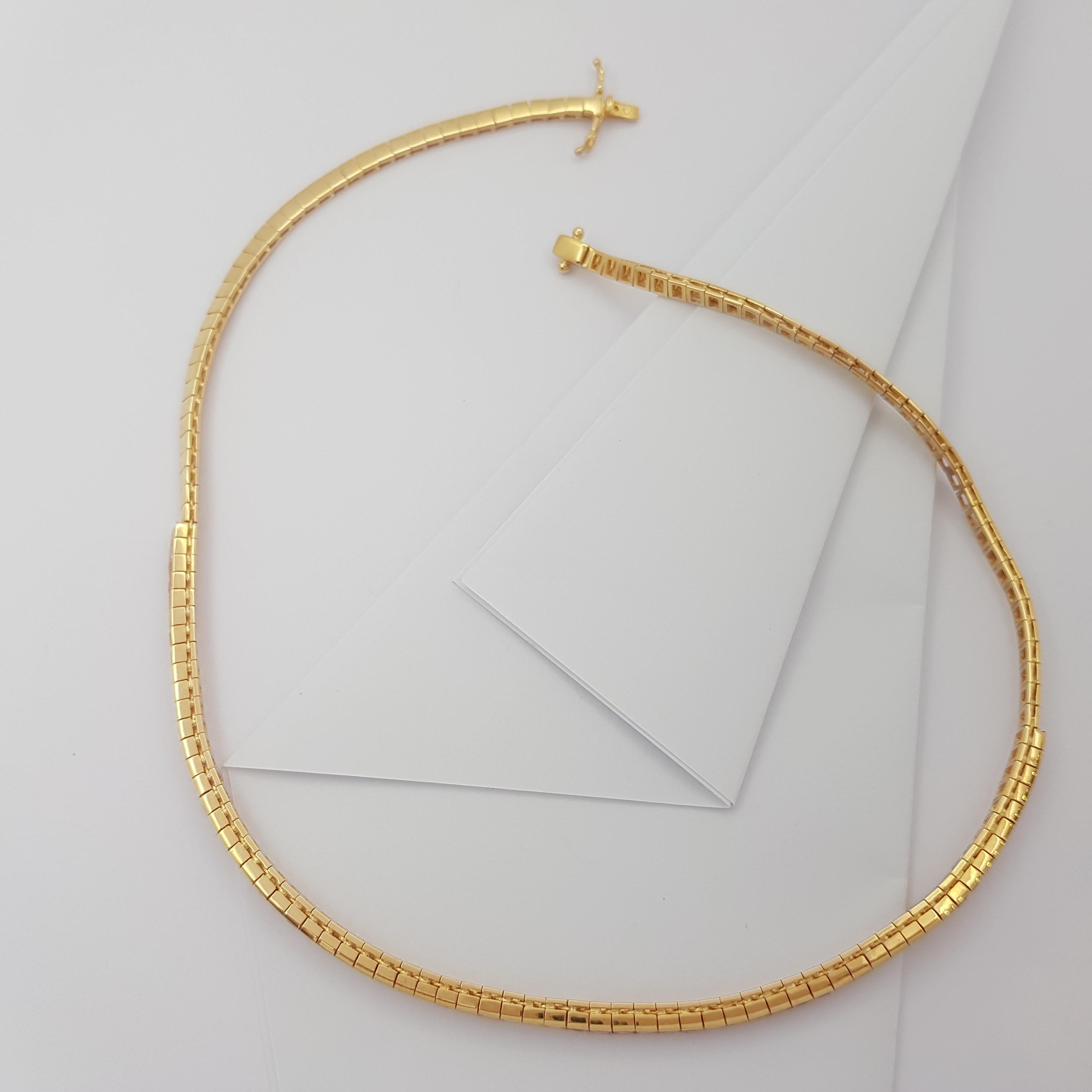 Halskette mit rosa Saphiren in 18 Karat Goldfassungen gefasst im Angebot 2