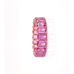 Pink Sapphire Octagon Band 14K Gold