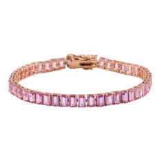 Pink Sapphire Octagon Bracelet in 14K Gold