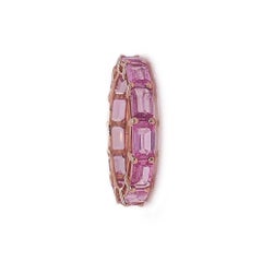 Pink Sapphire Octagon East West Eternity Band 14k Gold