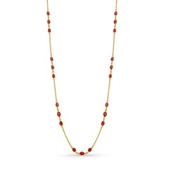 Rosa Saphir Oval Halskette in 18K Gelbgold