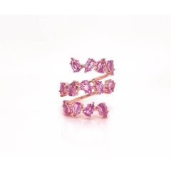 Pink Sapphire Pear Ring in 14K Gold