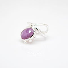Pink Sapphire Pearl Diatom Ring by TIN HAUS