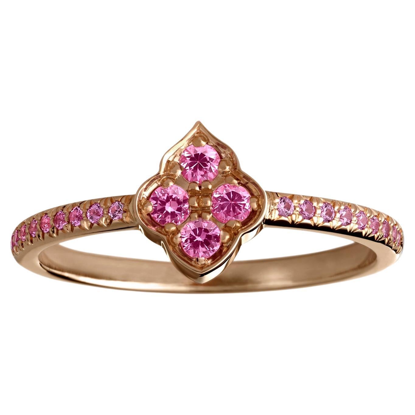For Sale:  Pink Sapphire ring 18k rose gold Luce collection