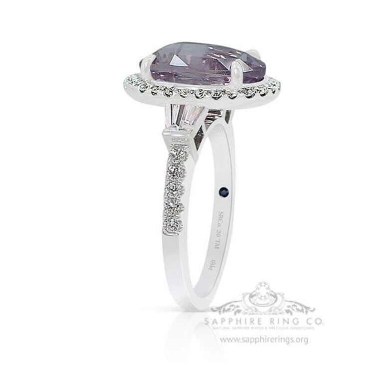 Women's or Men's Pink Sapphire Ring, 5.52 Carat Unheated Sapphire 18 Karat Gia Certified