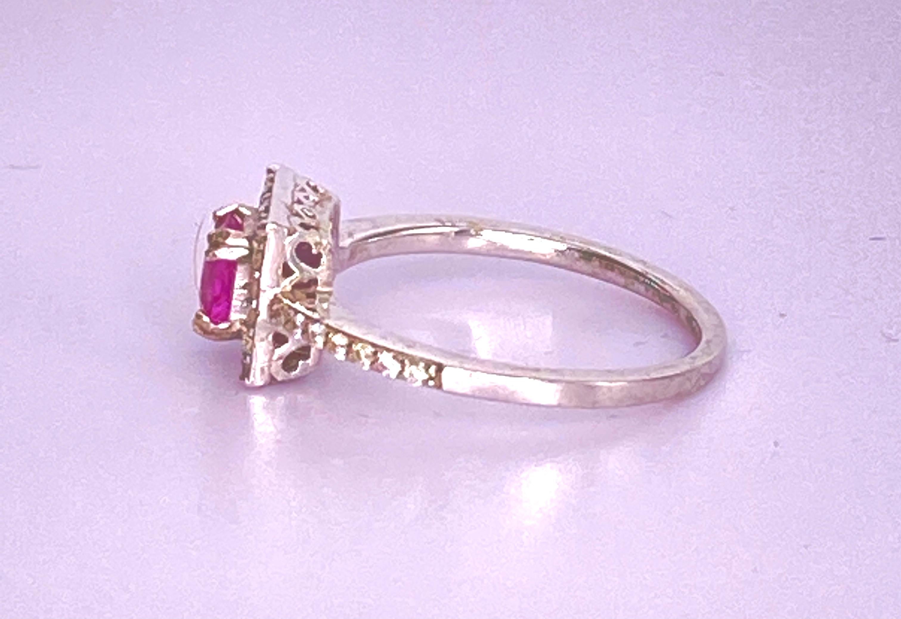 Cushion Cut Pink Sapphire Ring For Sale