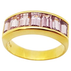 Pink Sapphire Ring Set in 18 Karat Gold Settings