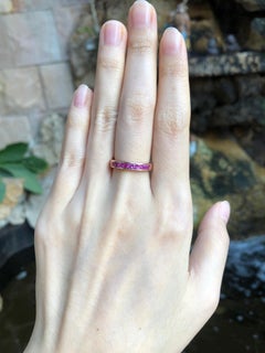 Pink Sapphire Ring Set in 18 Karat Rose Gold Settings