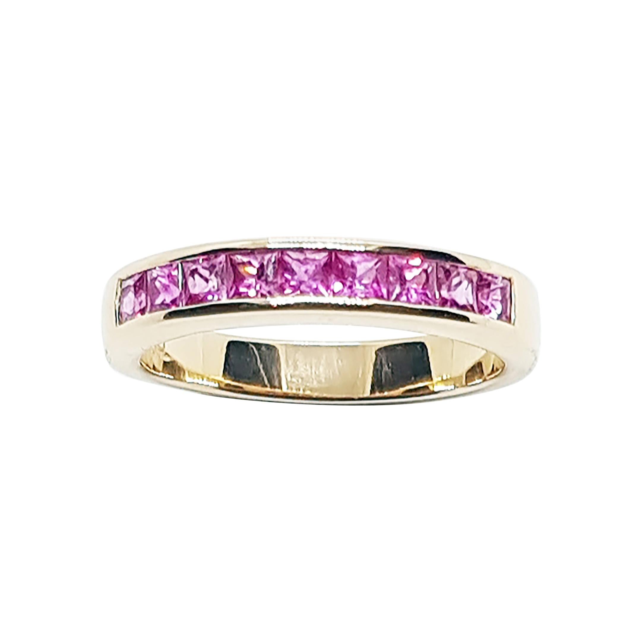 Pink Sapphire Ring Set in 18 Karat Rose Gold Settings