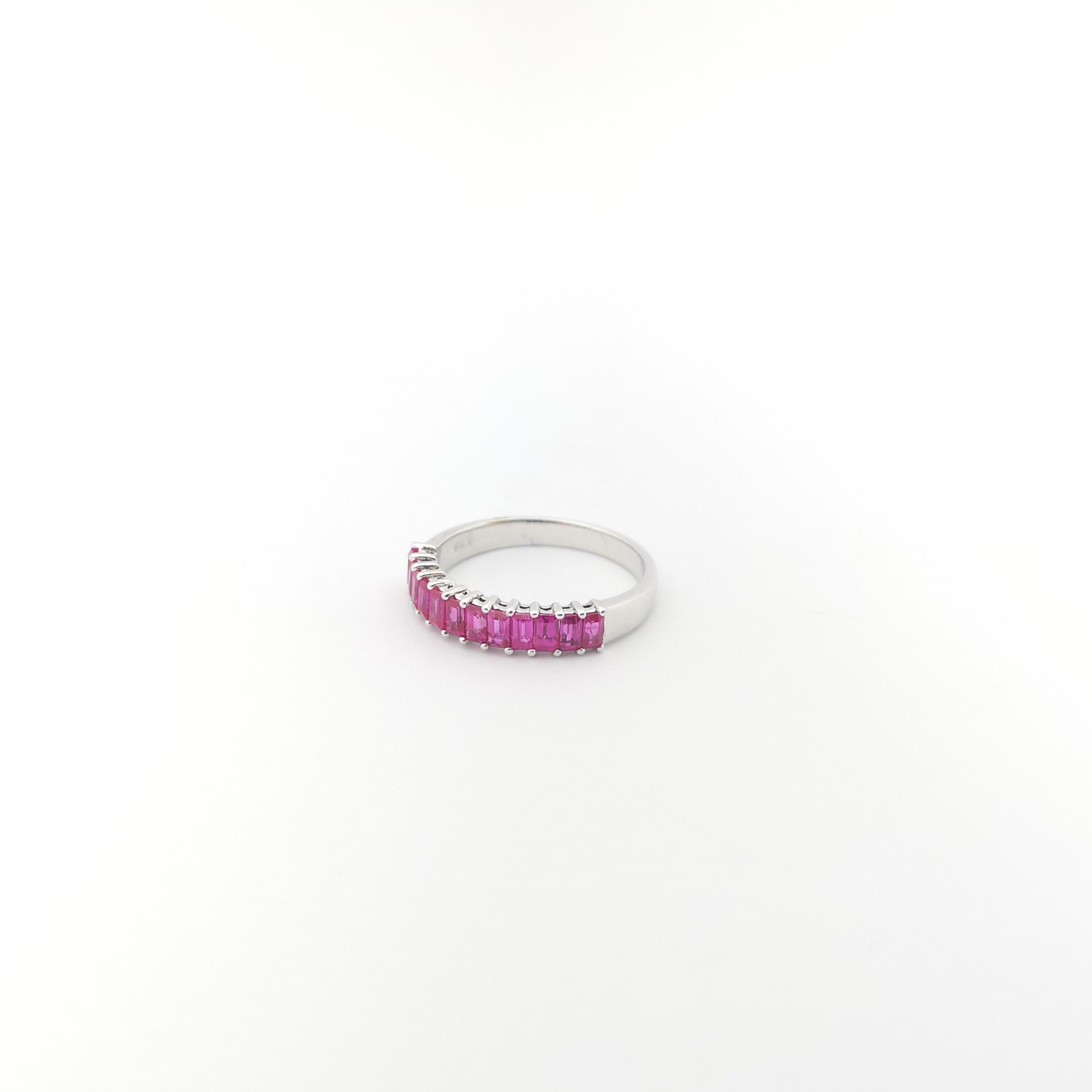 Pink Sapphire Ring set in 18K White Gold Settings For Sale 1