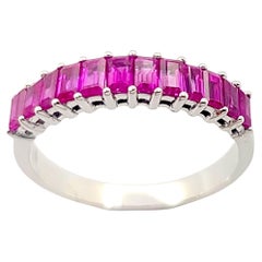 Pink Sapphire Ring set in 18K White Gold Settings
