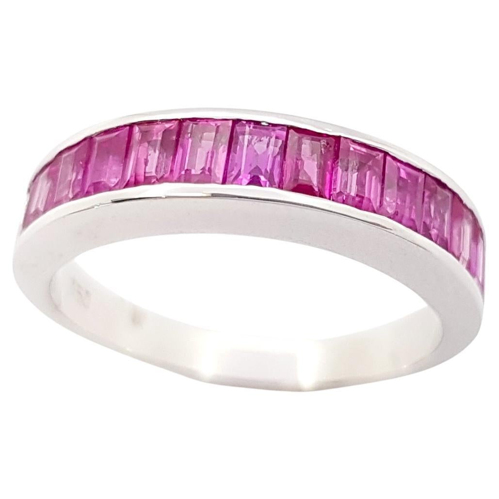 Pink Sapphire Ring set in 18K White Gold Settings