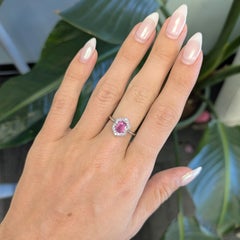 Pink Sapphire Ring with Earth-Mined Diamonds: Set in Solid 14K Gold, 7.5x5.5mm