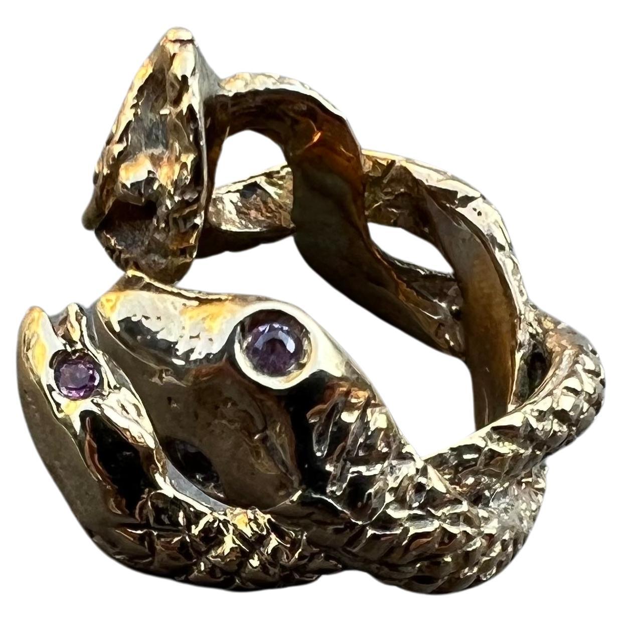 Anello serpente con zaffiro rosa Anello animale a doppia testa Bronzo 

Taglia US 6 1/2

J DAUPHIN 