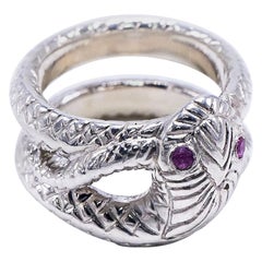 Anello serpente con zaffiro Anello da cocktail in argento Sterling Stile vittoriano J DAUPHIN