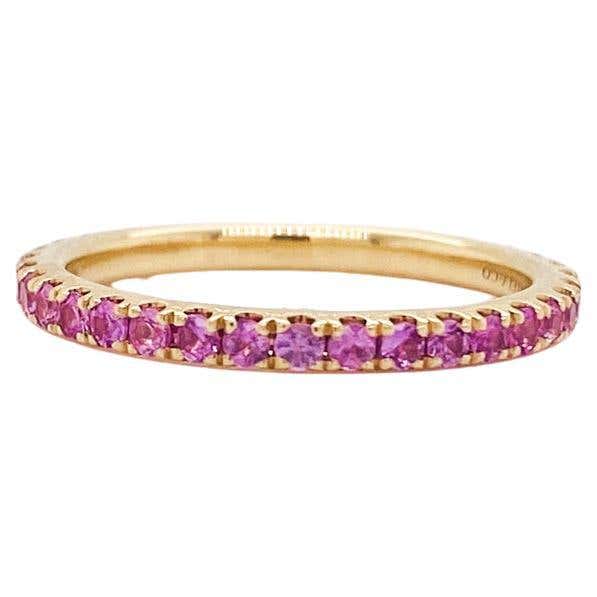 Customizable Rainbow Stackable 2mm Band 14K Gold 0.50cts Multi Gemstone ...