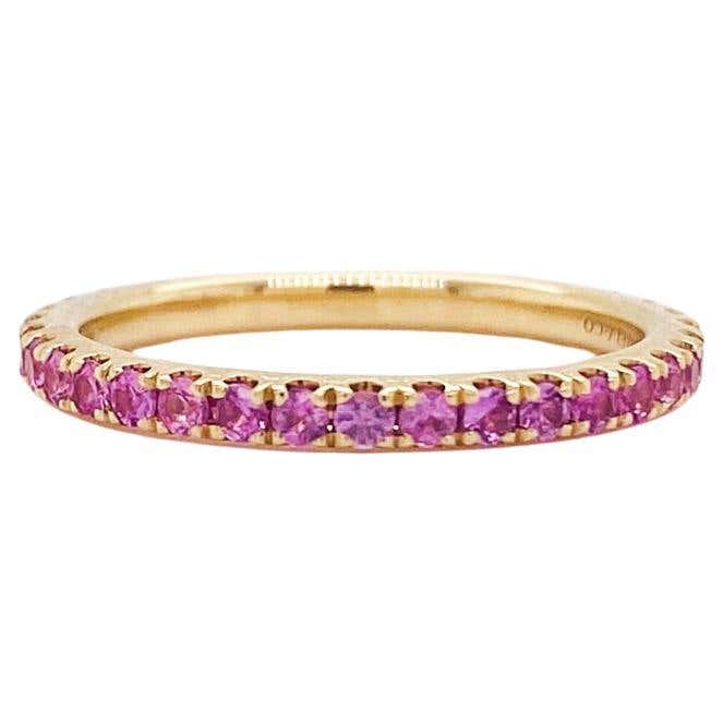 Customizable Sapphire Stackable September Birthstone 2mm Band 14K Gold ...