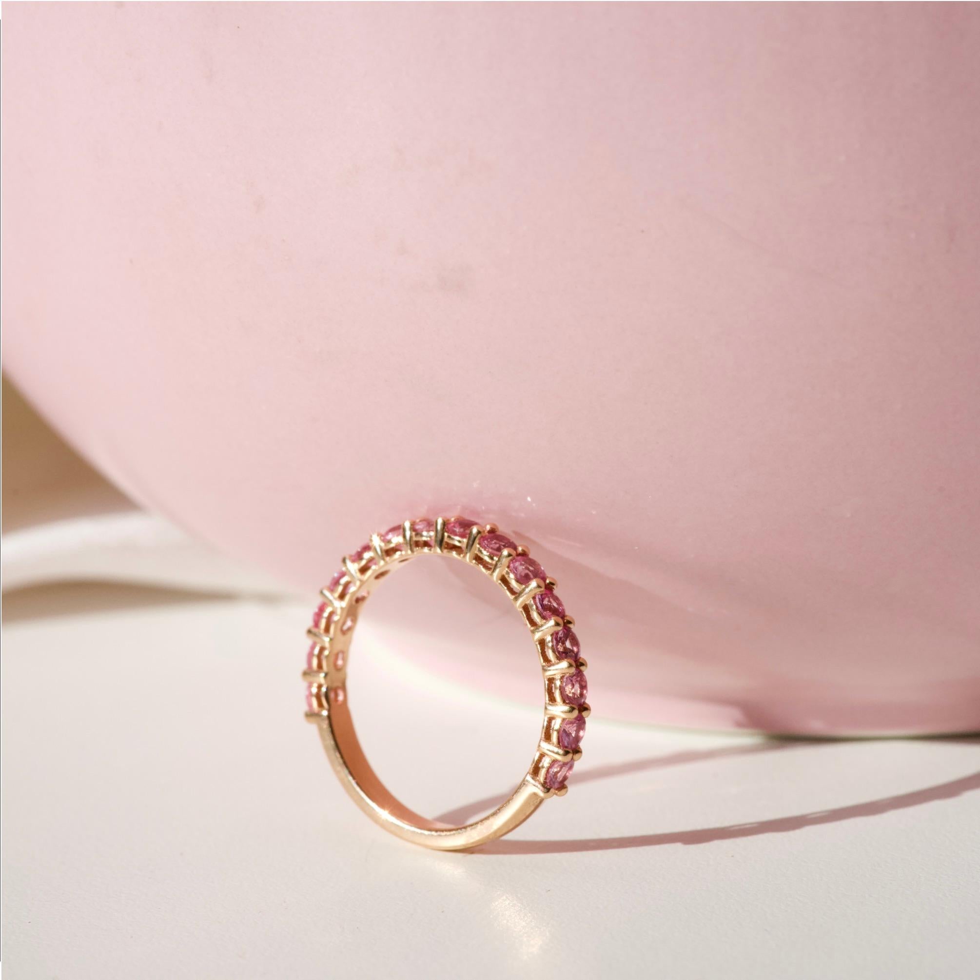 pink sapphire stackable ring