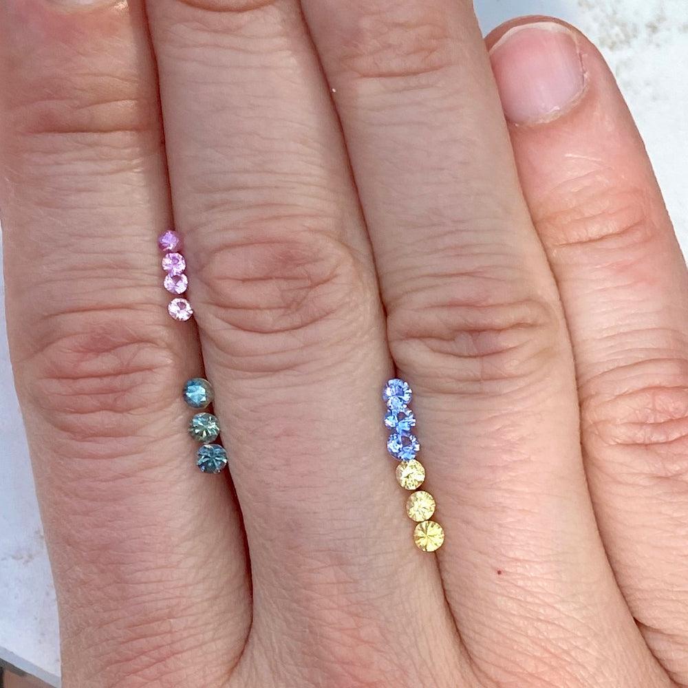 Rosa Saphir Stapelring halber Kreis im Zustand „Neu“ im Angebot in South Melbourne, AU