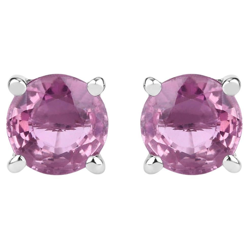 Rosa Saphir-Ohrstecker 1,29 Karat 10K Weißgold