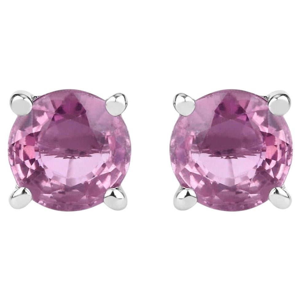 Rosa Saphir-Ohrstecker 1,29 Karat 10K Weißgold