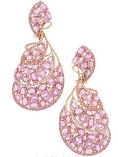 Pink Sapphire Swirl Large Earrings