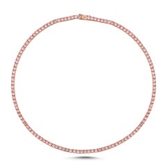 Pink Sapphire Tennis Necklace