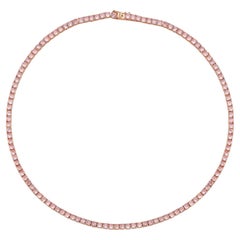 Tennis-Halskette mit rosa Saphir