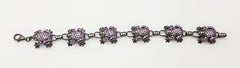 Pink Sapphire, Tsavorite and White Sapphire Frog Bracelet set in Silver Settings